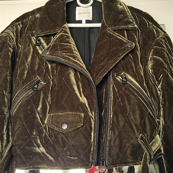 Avec Les Filles quilted velvet bomber jacket M perfect condition - Picture 4 of 8